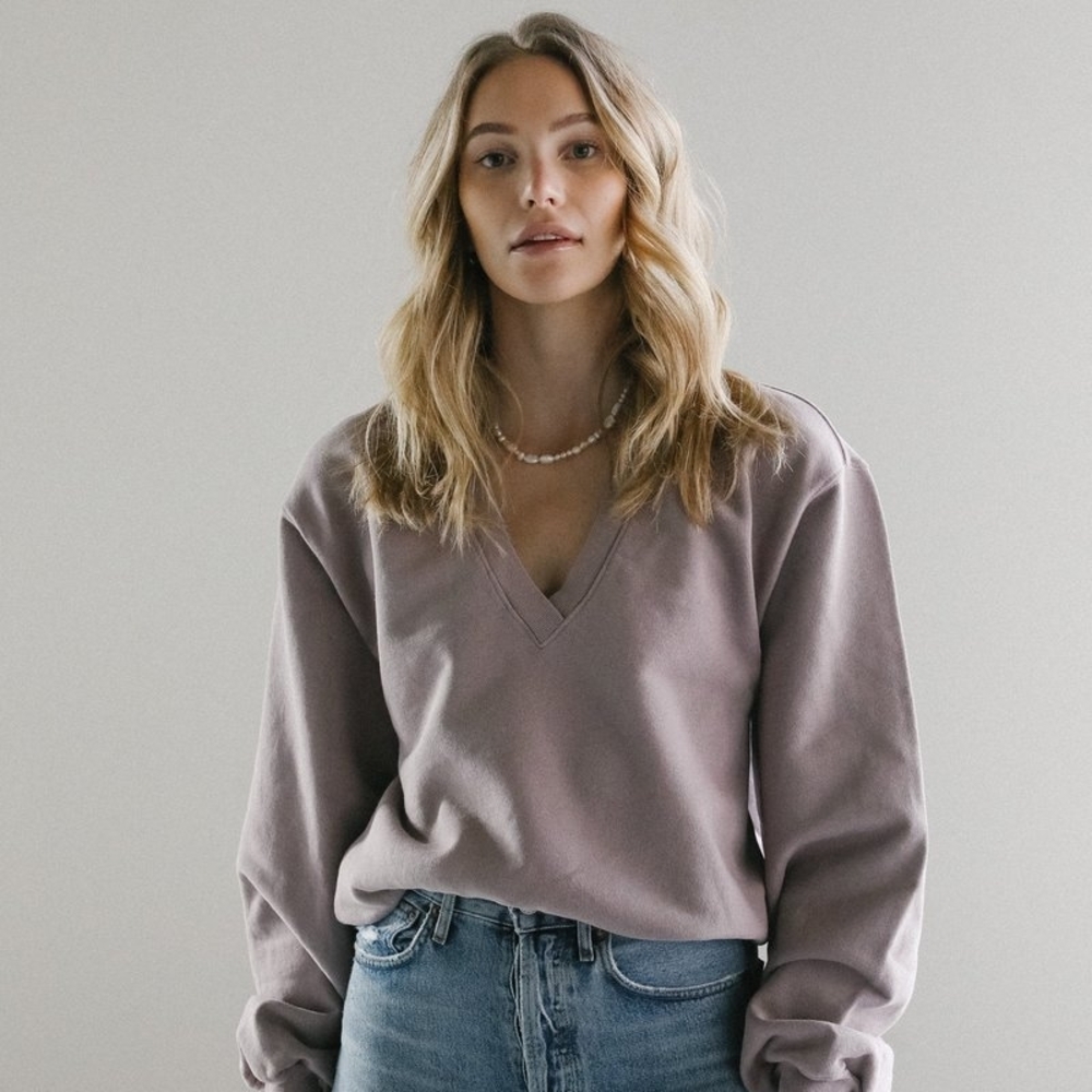 Agolde V-Neck Sweater - Soft Purple